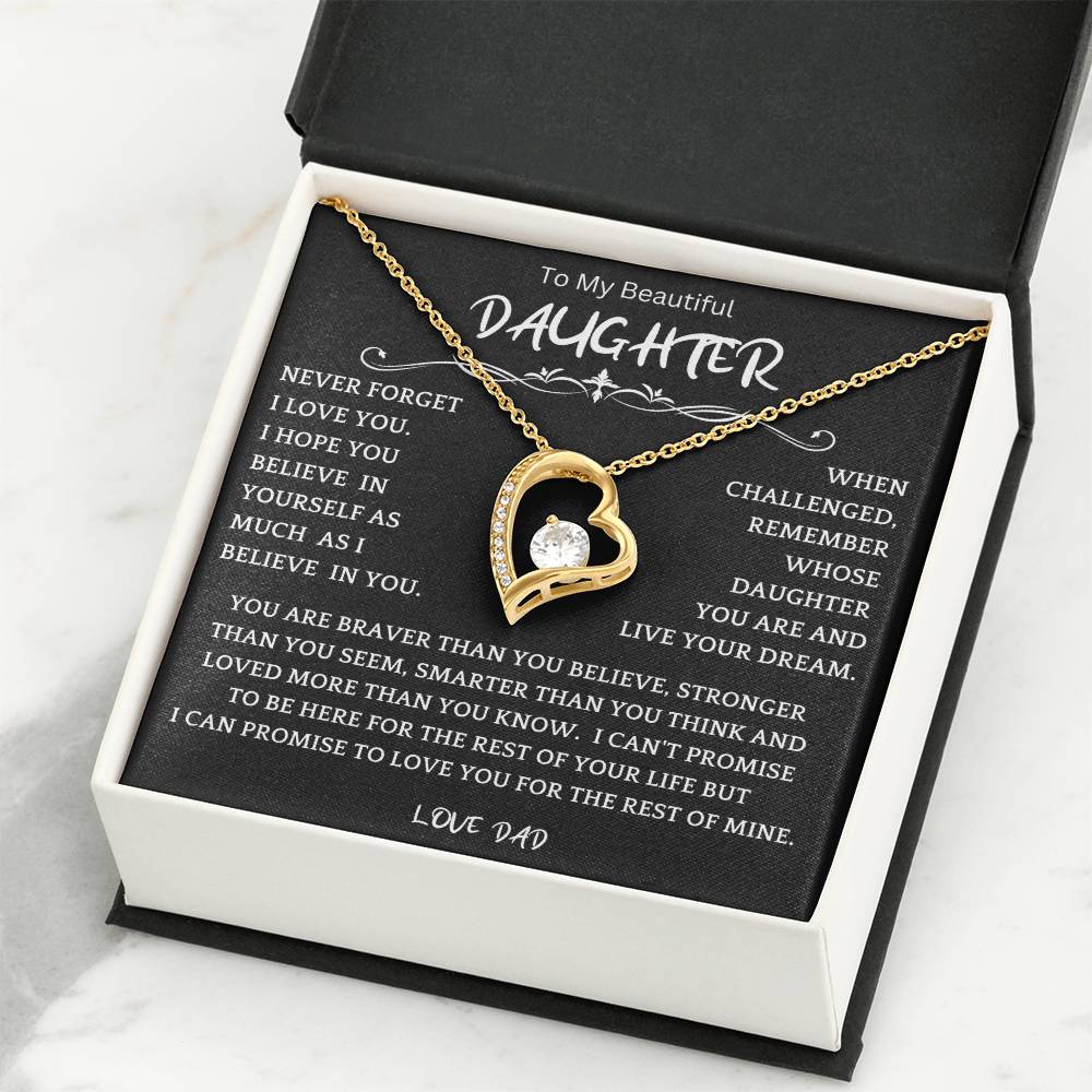 To My Daughter - Love Dad - Beautiful Gift Set - Forever Love Necklace - DFL006