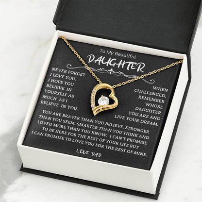 To My Daughter - Love Dad - Beautiful Gift Set - Forever Love Necklace - DFL006