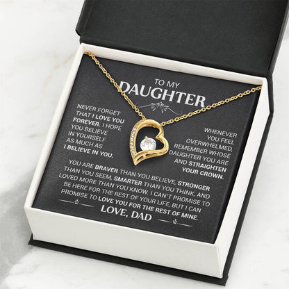 To My Daughter - Love Dad - Beautiful Gift Set - Forever Love Necklace - DFL016