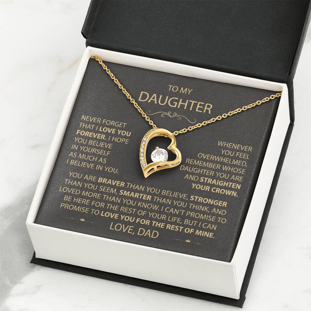 To My Daughter - Love Dad - Beautiful Gift Set - Forever Love Necklace - DFL017
