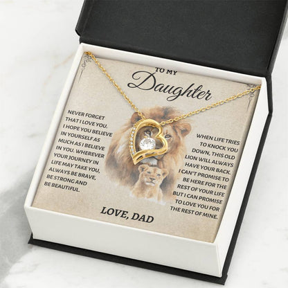 To My Daughter - Love Dad - Beautiful Gift Set - Forever Love Necklace - DFL010