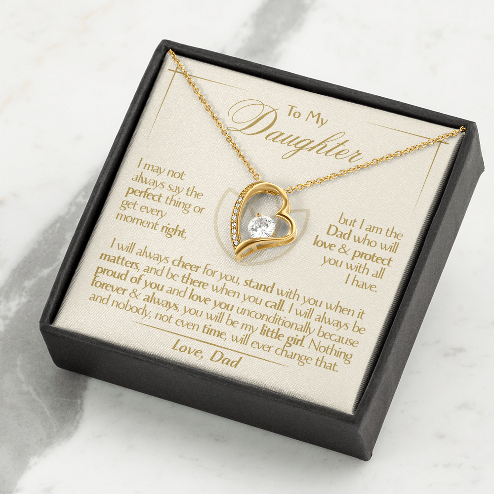 To My Daughter - Love Dad - Beautiful Gift Set - Forever Love Necklace - DFL001