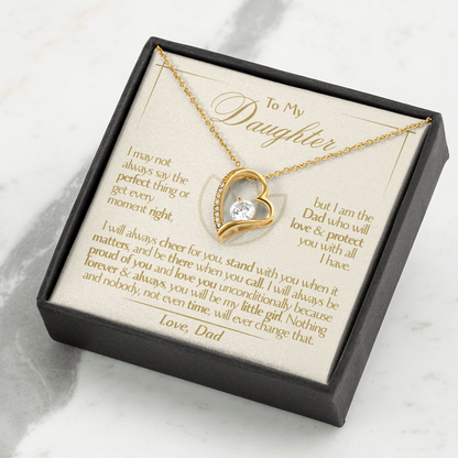 To My Daughter - Love Dad - Beautiful Gift Set - Forever Love Necklace - DFL001