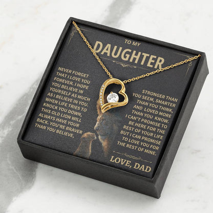 To My Daughter - Love Dad - Beautiful Gift Set - Forever Love Necklace - DFL012