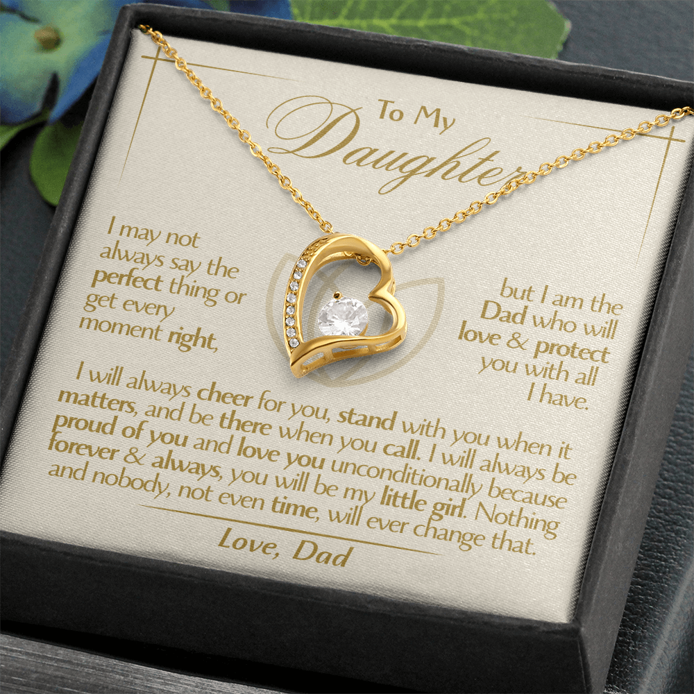 To My Daughter - Love Dad - Beautiful Gift Set - Forever Love Necklace - DFL001