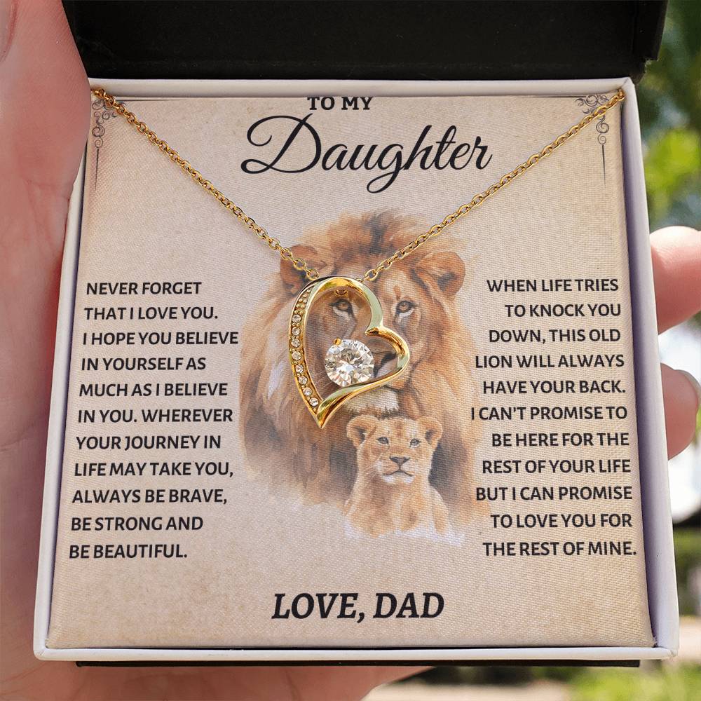 To My Daughter - Love Dad - Beautiful Gift Set - Forever Love Necklace - DFL010