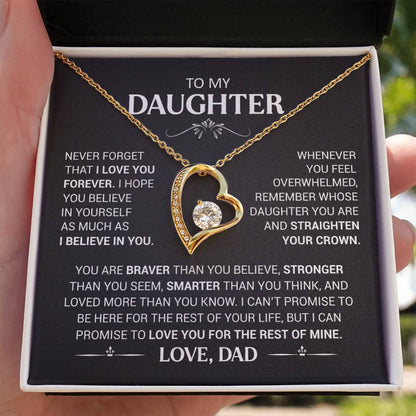To My Daughter - Love Dad - Beautiful Gift Set - Forever Love Necklace - DFL016