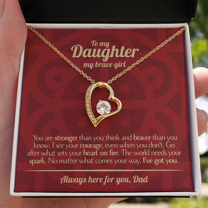 To My Daughter - Love Dad - Beautiful Gift Set - Forever Love Necklace - DFL013