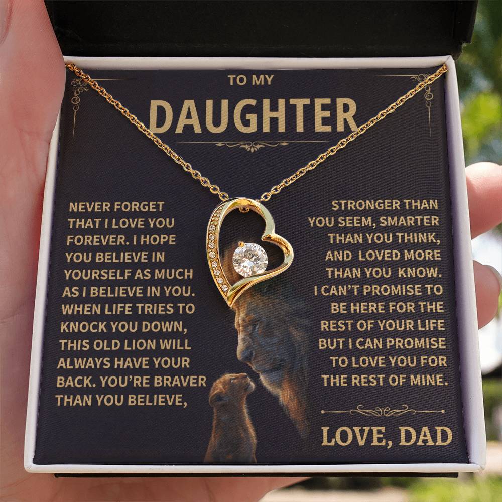 To My Daughter - Love Dad - Beautiful Gift Set - Forever Love Necklace - DFL012