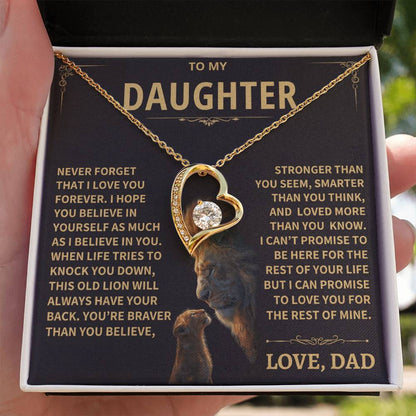 To My Daughter - Love Dad - Beautiful Gift Set - Forever Love Necklace - DFL012
