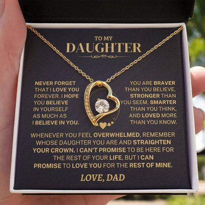 To My Daughter - Love Dad - Beautiful Gift Set - Forever Love Necklace - DFL008