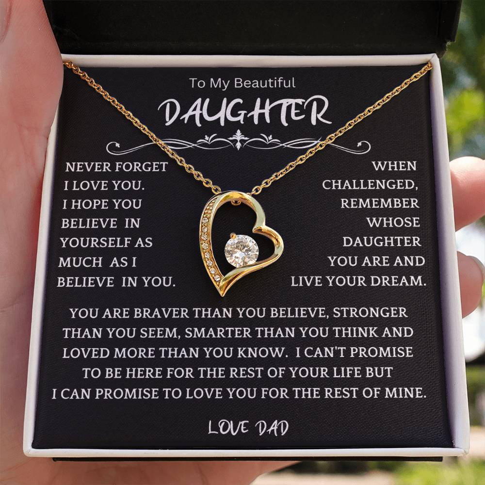 To My Daughter - Love Dad - Beautiful Gift Set - Forever Love Necklace - DFL006