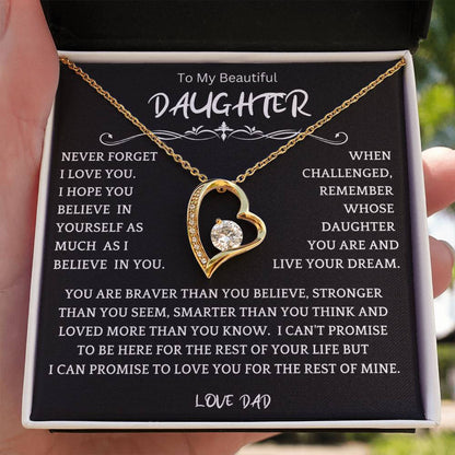 To My Daughter - Love Dad - Beautiful Gift Set - Forever Love Necklace - DFL006