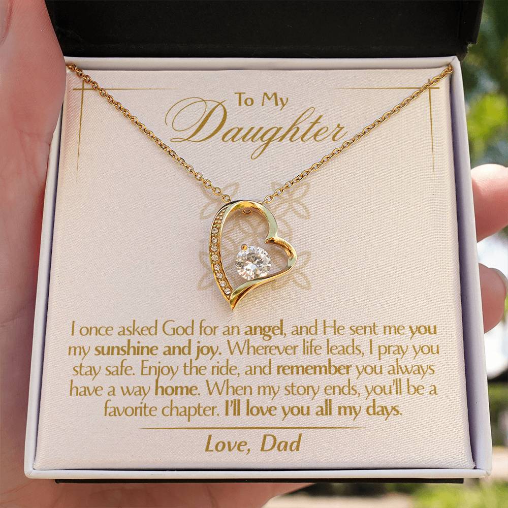To My Daughter - Love Dad - Beautiful Gift Set - Forever Love Necklace - DFL009