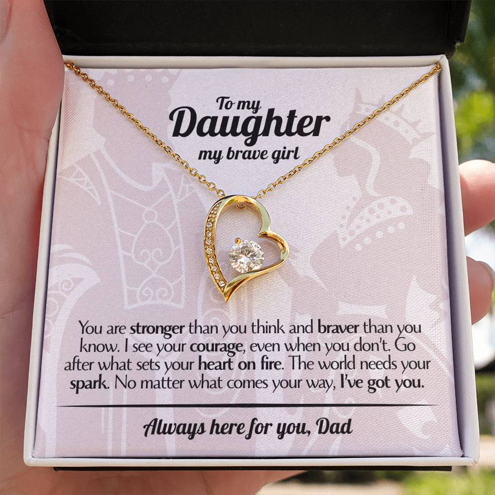 To My Daughter - Love Dad - Beautiful Gift Set - Forever Love Necklace - DFL005