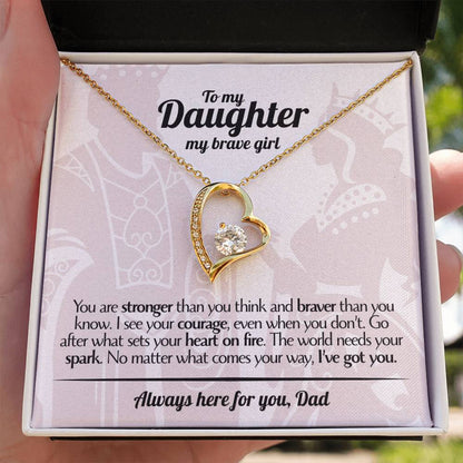 To My Daughter - Love Dad - Beautiful Gift Set - Forever Love Necklace - DFL005
