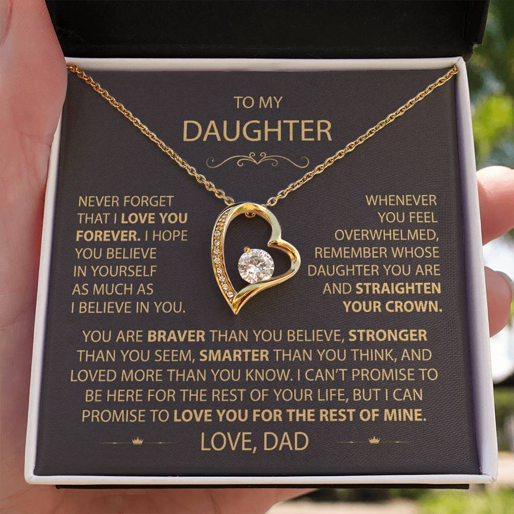 To My Daughter - Love Dad - Beautiful Gift Set - Forever Love Necklace - DFL017