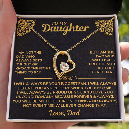 To My Daughter - Love Dad - Beautiful Gift Set - Forever Love Necklace - DFL002