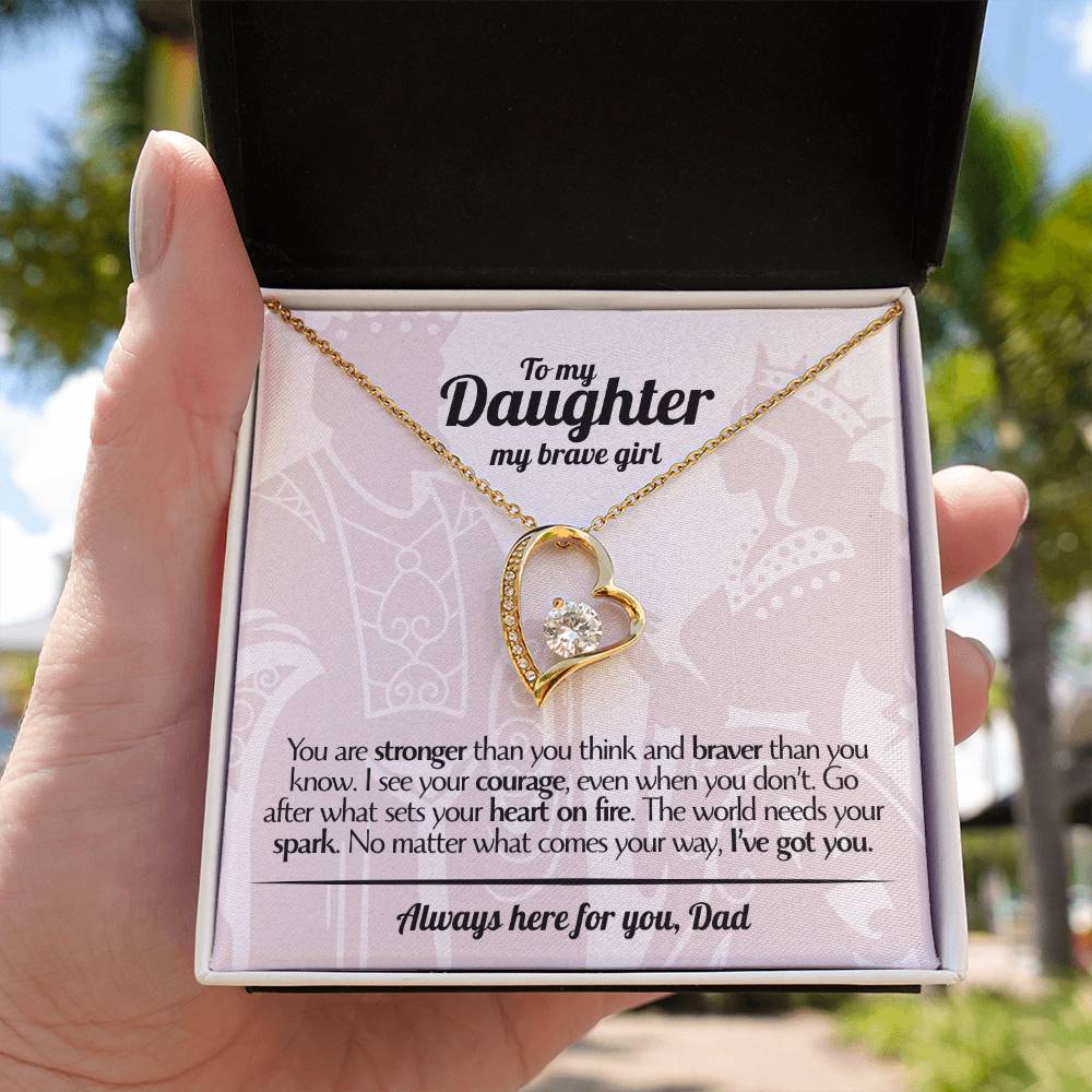 To My Daughter - Love Dad - Beautiful Gift Set - Forever Love Necklace - DFL005