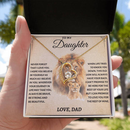 To My Daughter - Love Dad - Beautiful Gift Set - Forever Love Necklace - DFL010