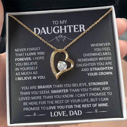To My Daughter - Love Dad - Beautiful Gift Set - Forever Love Necklace - DFL003